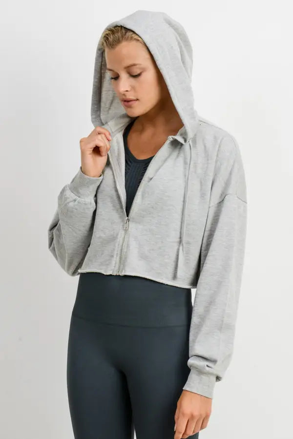 Comfy Chic Zip Up Heather Grey